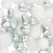 Bianco - Assortimento di perle bohémien - Mix bianco e argento x 50 g Assortimento di perle bohémien - Mix bianco e argento x 50 g