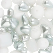 Assortimento di perle bohémien - Mix bianco e argento x 50 g