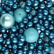 Blu turchese - Assortimento di perle bohemien - Mix turchese x50g Assortimento di perle bohemien - Mix turchese x50g
