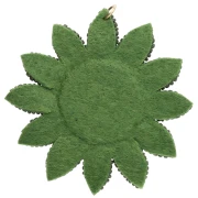 Pendente a forma di fiore di girasole da 60 mm in perle ricamate - Colore kaki - Bronzo x1