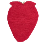 Pendente a forma di fragola 56x42 mm in perle ricamate - Rosso - Verde x1
