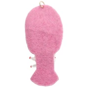 Pendente a forma di aragosta 73x32 mm in perle ricamate - Rosa - Arancione x1