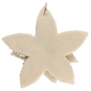 Pendente a forma di fiore da 38 mm con perle ricamate - Beige x1
