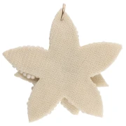 Pendente a forma di fiore da 38 mm con perle ricamate - Beige x1