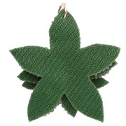 Pendente a forma di fiore da 38 mm con perle ricamate - Colore kaki x1