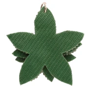 Pendente a forma di fiore da 38 mm con perle ricamate - Colore kaki x1
