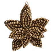 Pendente a forma di fiore da 38 mm con perle ricamate - Bronzo x1