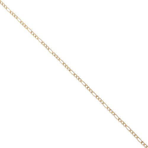 Catena a maglia figaro alternata (1x3) 2,4 mm - Acciaio inossidabile 316L Dorato x 50 cm