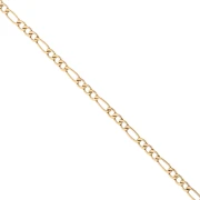 Catena a maglia figaro alternata (1x3) 2,4 mm - Acciaio inossidabile 316L Dorato x 50 cm