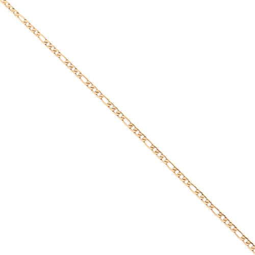 Catena a maglia figaro alternata (1x3) 2,9 mm - Acciaio inossidabile 316L Dorato x 50 cm