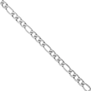 Catena a maglia figaro alternata (1x3) 3,9 mm - Acciaio inossidabile 316L x 50 cm