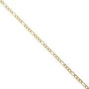 Catena a maglia Figaro alternata (1x3) 3,8 mm - Acciaio inossidabile 316L Dorato x 50 cm
