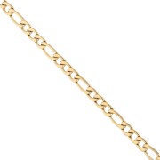 Catena a maglia Figaro alternata (1x3) 3,8 mm - Acciaio inossidabile 316L Dorato x 50 cm