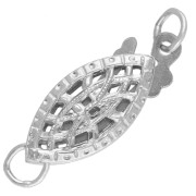 Chiusura a navetta in filigrana a scatto 15x6 mm - Argento 925 x1