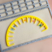 Portaperle - arco portaoggetti - 26 cm, 13 scomparti - Giallo x1