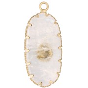 Pendente ovale 35x16 mm in pietra semipreziosa e imitazione turchese - Pietra di Luna