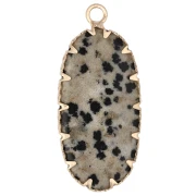 Pendente ovale 35x16 mm in pietra semipreziosa e imitazione turchese - Jape Dalmatien