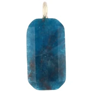Pendente rettangolare 34x15 mm con pietra semipreziosa e zirconi - Apatite - Rosa o viola