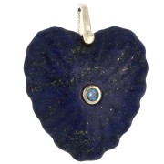Lapislazzuli - Pendente a forma di cuore 32x30 mm in pietra semipreziosa e zirconi - Lapislazzuli x1 Pendente a forma di cuore 32x30 mm in pietra semipreziosa e zirconi - Lapislazzuli x1