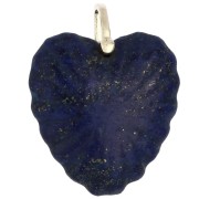 Pendente a forma di cuore 32x30 mm in pietra semipreziosa e zirconi - Lapislazzuli x1