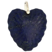 Pendente a forma di cuore 32x30 mm in pietra semipreziosa e zirconi - Lapislazzuli x1