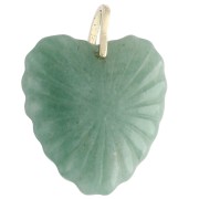 Pendente a forma di cuore 32x30 mm in pietra semipreziosa e zirconi - Aventurina x1