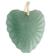 Pendente a forma di cuore 32x30 mm in pietra semipreziosa e zirconi - Aventurina x1