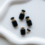 Fioletto di profumo con ciondolo pendente in pietra semipreziosa 20x10 mm - Onice nero x1