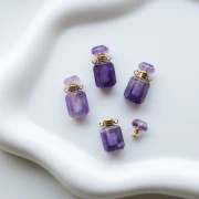 Fiala profumata pendente 20x10 mm in pietra semipreziosa - Ametista x1