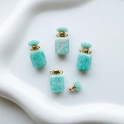 Fiala profumata pendente 20x10 mm in pietra semipreziosa - Amazonite x1