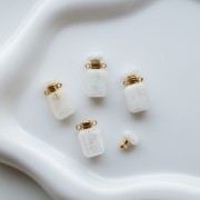 Fiala profumata pendente 20x10 mm in pietra semipreziosa - Pietra di Luna x1
