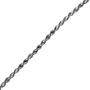 Perla a forma di oliva sfaccettata 5x3 mm, imitazione ematite, x39 cm
