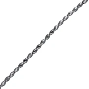 Perla a forma di oliva sfaccettata 5x3 mm, imitazione ematite, x39 cm