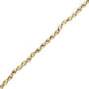Perla a forma di oliva sfaccettate 5x3 mm, imitazione ematite, oro, 39 cm