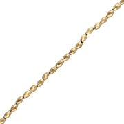 Perla a forma di oliva sfaccettate 5x3 mm, imitazione ematite, oro, 39 cm