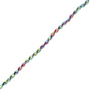 Perla a forma di oliva sfaccettate 5x3 mm, imitazione ematite, multicolori, 39 cm