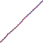 Perla a forma di oliva sfaccettate 5x3 mm, imitazione ematite, multicolori, 39 cm