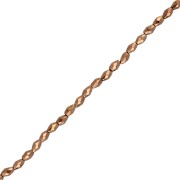 Perla a forma di oliva sfaccettate 5x3 mm, imitazione ematite, color rame, x 39 cm