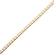 Perla quadrata piatta a 2 fori 5x5x1,9 mm imitazione ematite Light Gold x 38 cm