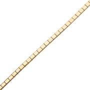 Perla quadrata piatta a 2 fori 5x5x1,9 mm imitazione ematite Light Gold x 39,5 cm