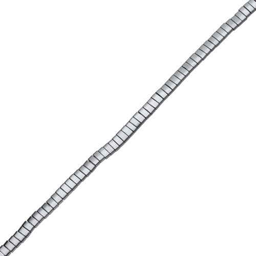Perla piatta a 2 fori 5x2,3x1,9 mm imitazione ematite x 40 cm