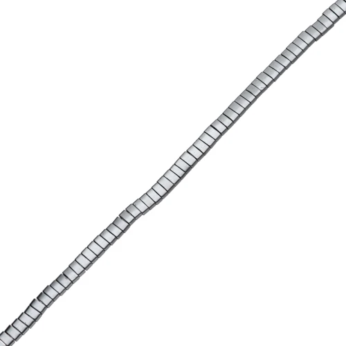 Perla piatta a 2 fori 5x2,3x1,9 mm, imitazione ematite x39 cm