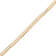 Perla piatta a 2 fori 5x2,3x1,9 mm imitazione ematite, dorata, 40 cm