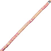 Arancione Rosa - Perla piatta a 2 fori 5x2,3x1,9 mm imitazione ematite Multi Rosa x40 cm Perla piatta a 2 fori 5x2,3x1,9 mm imitazione ematite Multi Rosa x40 cm