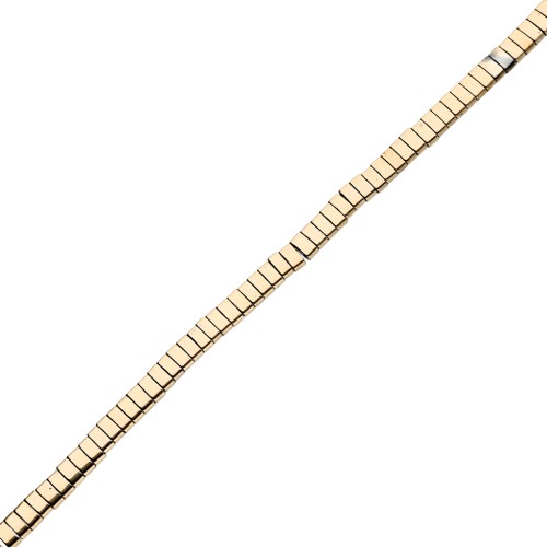 Perla piatta a 2 fori 5x2,3x1,9 mm imitazione ematite Light Gold x 40 cm