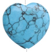 Perla a forma di cuore da 25 mm in imitazione di pietra semipreziosa - Turchese x1