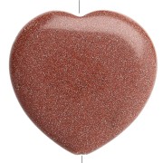 Perla a forma di cuore da 25 mm in imitazione di pietra semipreziosa - Pietra del Sole x1