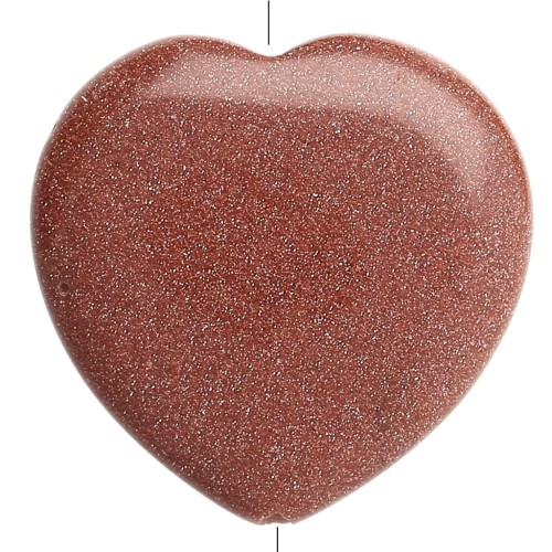 Perla a forma di cuore da 25 mm in imitazione di pietra semipreziosa - Pietra del Sole x1
