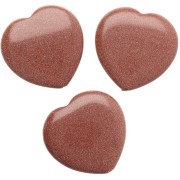 Perla a forma di cuore da 25 mm in imitazione di pietra semipreziosa - Pietra del Sole x1