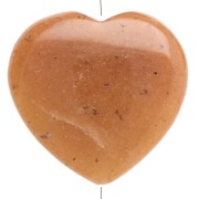 Perla a forma di cuore da 25 mm in pietra semipreziosa colorata - Giada gialla x1